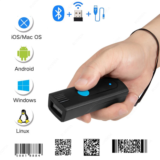 Packet Barcode Scanner Mini Wireless and Bluetooth qr Code Reader